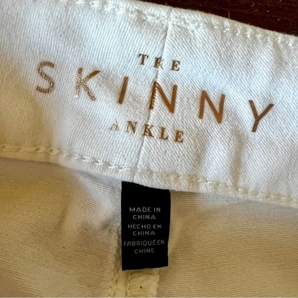 White House Black Market White Sequin Patch Skinny Ankle Jean - Size 2 (29") - Picture 10 of 13